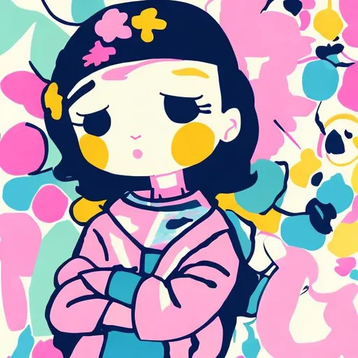 Prompt: matisse style kawaii character