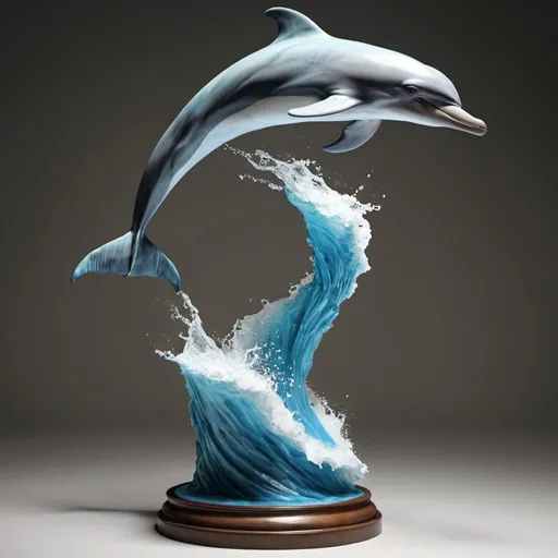 Prompt: 3d statue of a leaping dolphin