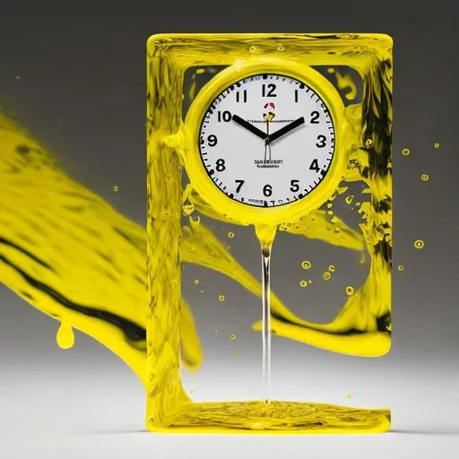 Prompt: YELLOW LIQUID TIME CLOCK

