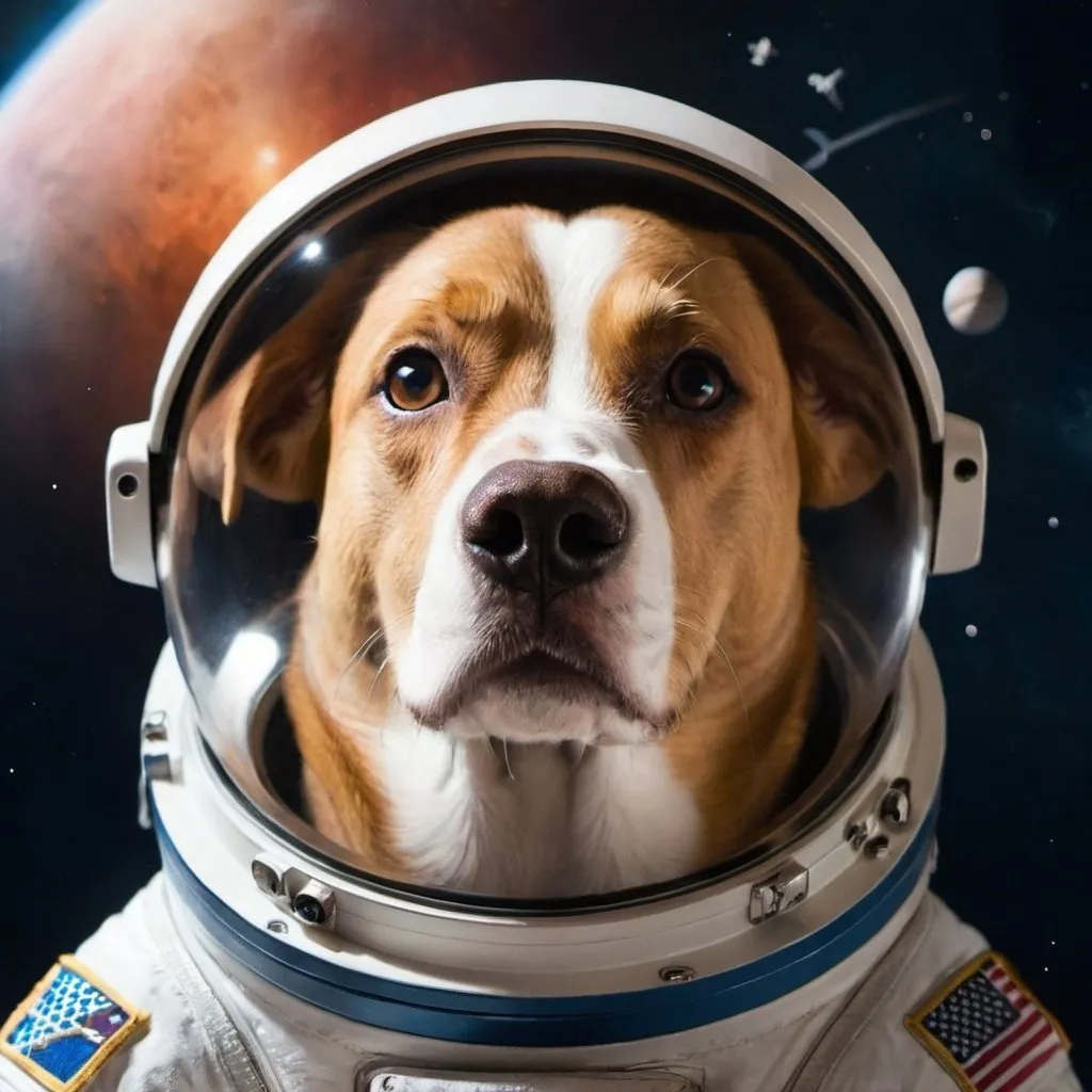 Prompt: a dog in the space
