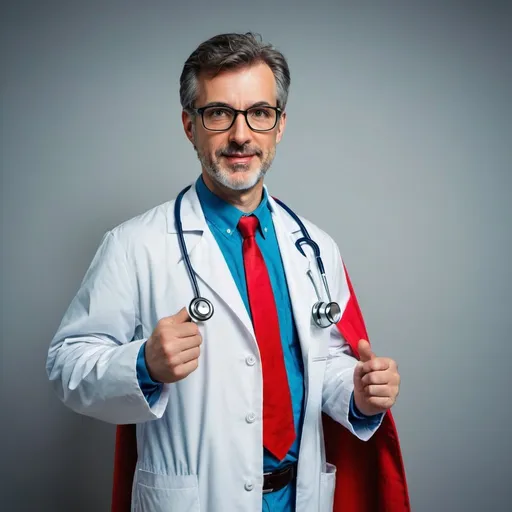 Prompt: Doctor in a superhero suit