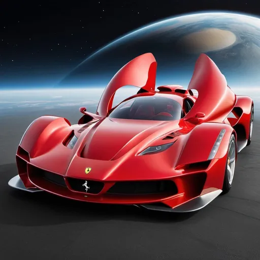 Prompt: picture of spaceship designed by Ferrari, 