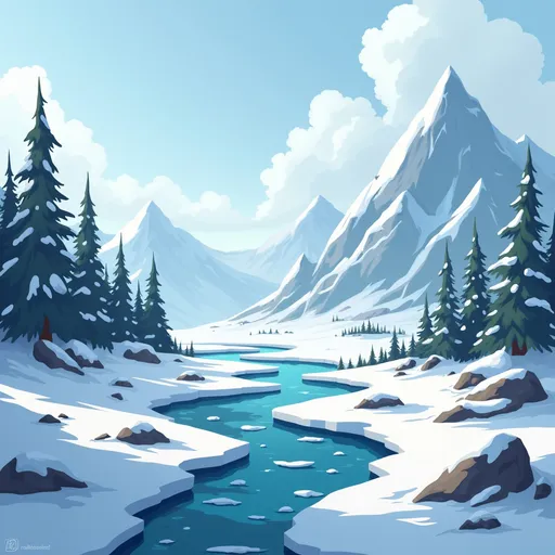 Prompt: gambarkan bioma dingin tundra (lanescape) 1980 x 1020 piks 
