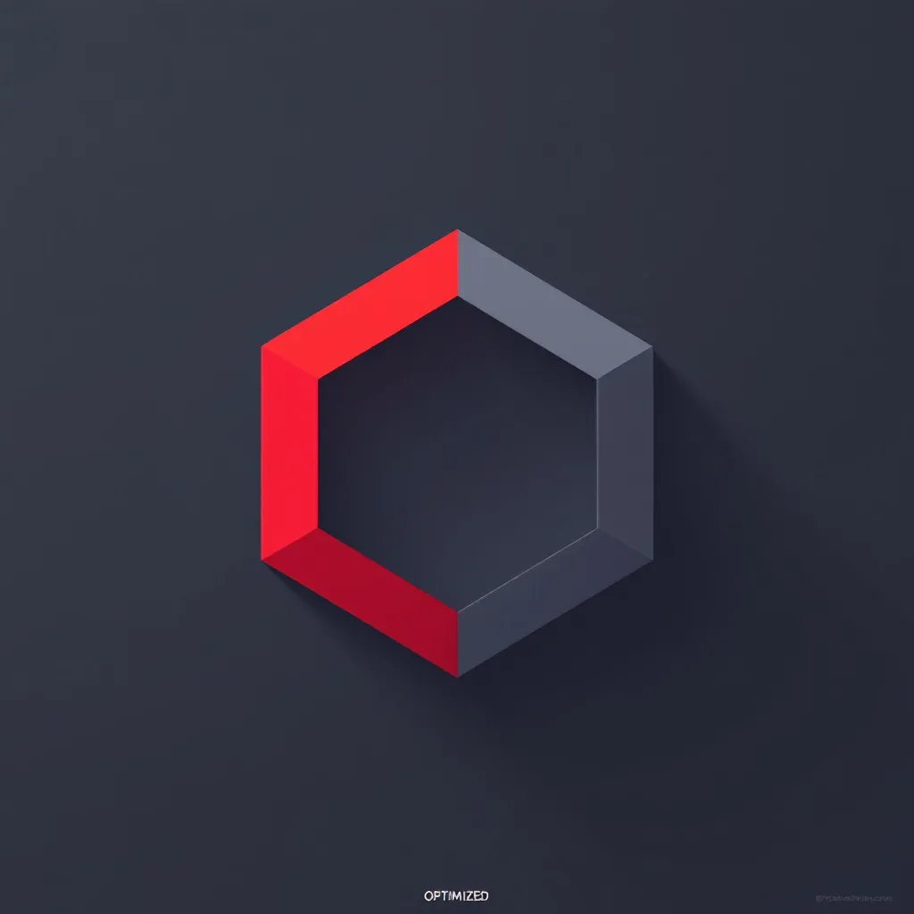 Prompt: minimalist geometric logo design for OPTIMIZED, sleek and modern style, cool red and gray color scheme, embodies innovation and cutting-edge technology, crisp lines and shapes, professional look, suitable for digital and print media applications, represents forward-thinking, dynamic and clean aesthetics, high-quality vector design, compelling visual that captures the essence of a tech startup.