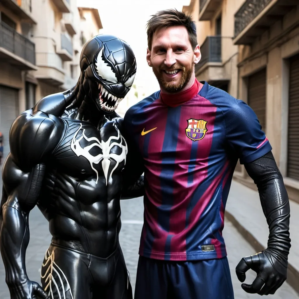 Prompt: Messi and venom 