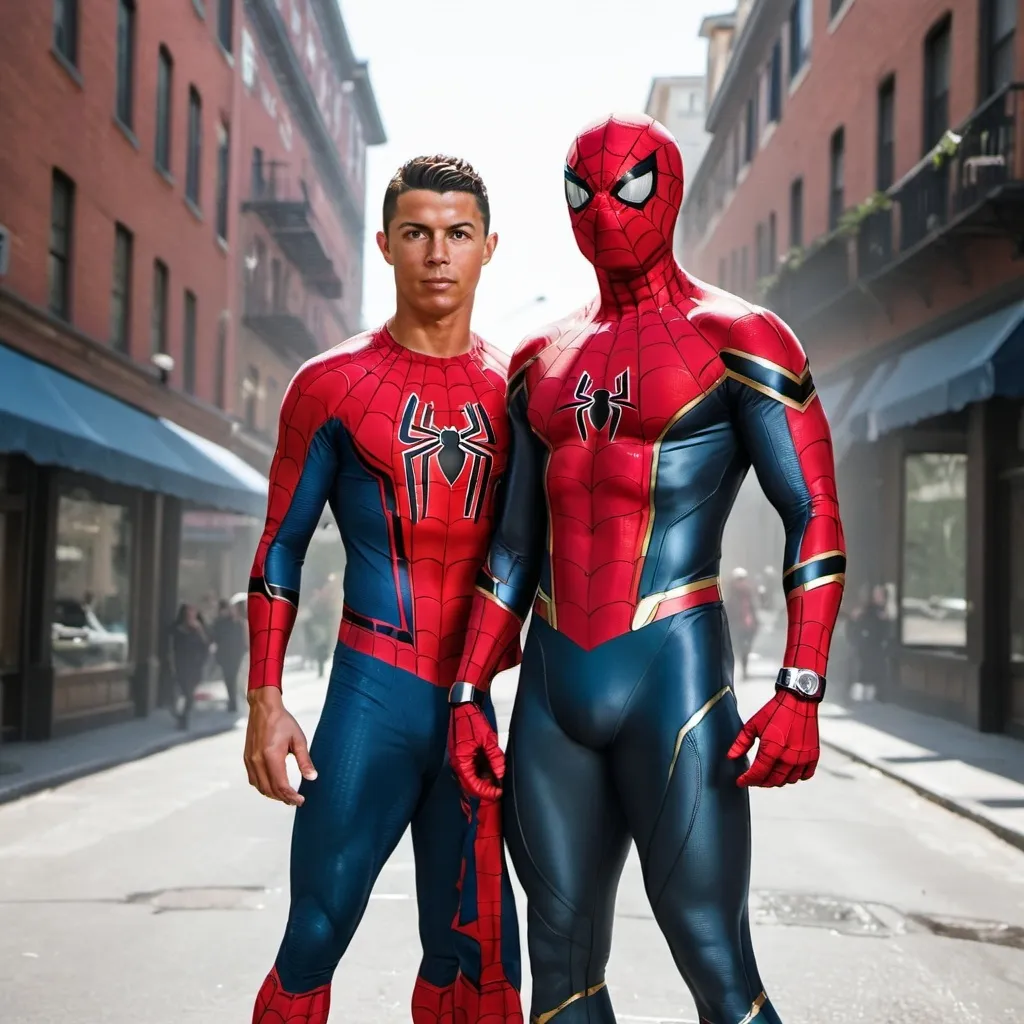 Prompt: Spider-Man and Ronaldo 