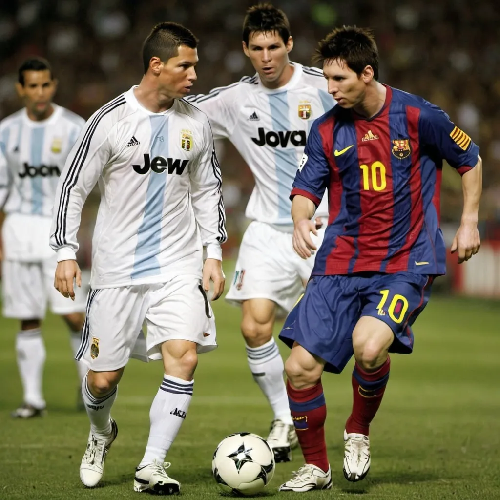 Prompt: Ronaldo 2008 and Messi 