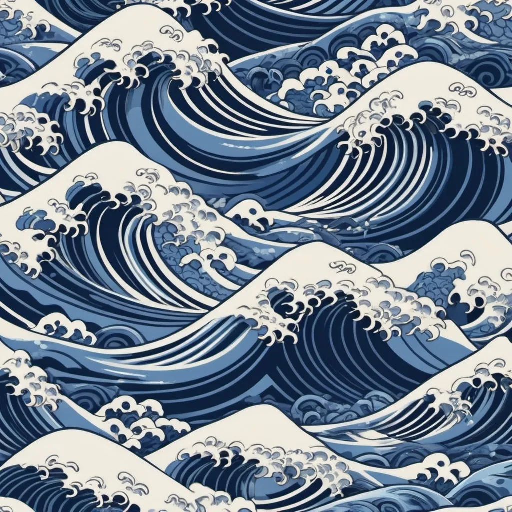 Prompt: JAPANESE WAVE VECTOR--TILE
