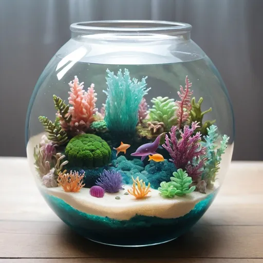 Prompt: jelly ocean terrarium
