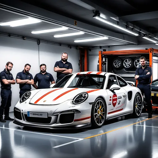 Prompt: I want to create a picture for my team.
my teram is a team responsible for validaation of vehicle validation.
They do tests in a test treck and verify some NCAP scenario etc.

porche

modern