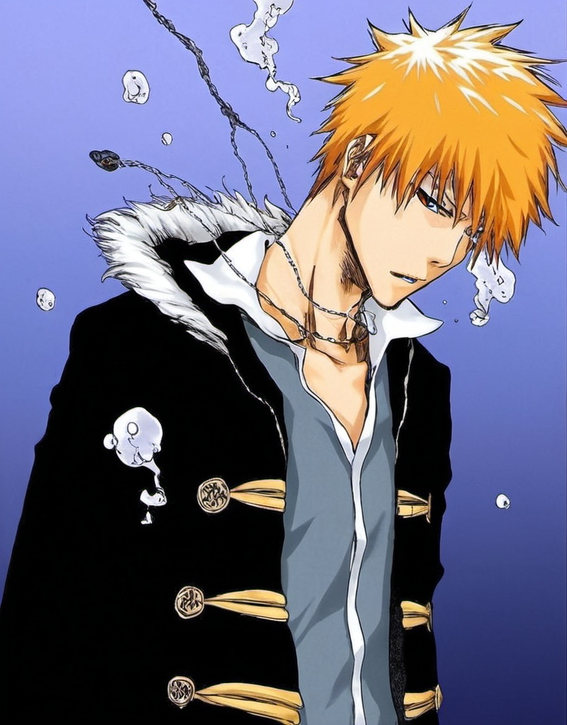 Prompt: Personaje del Anime Kurosaki Ichigo