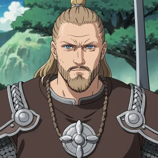 Prompt: ragnar lothbrok in an isekai anime