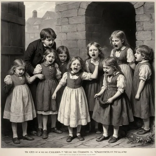 Prompt: the cry of the children in nineteen century of England 