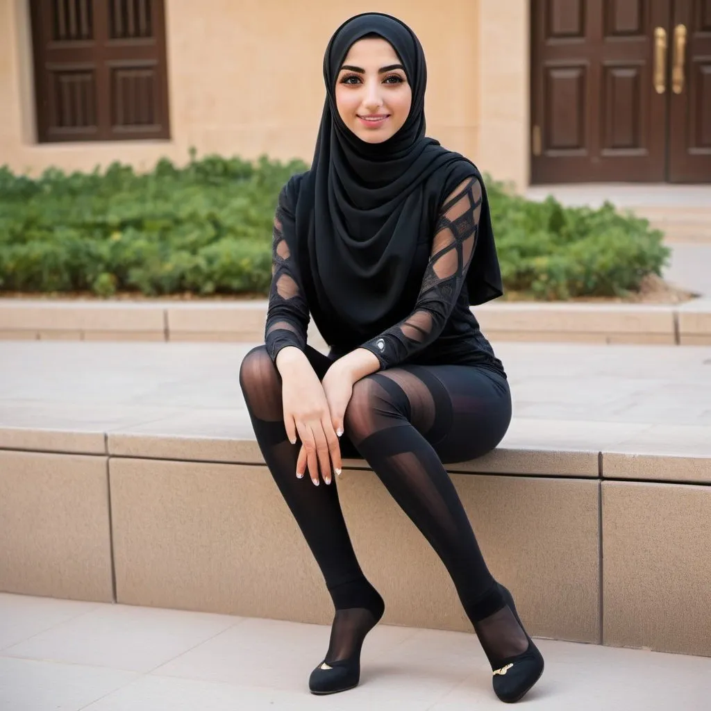 Prompt: Arab girls wearing tights
