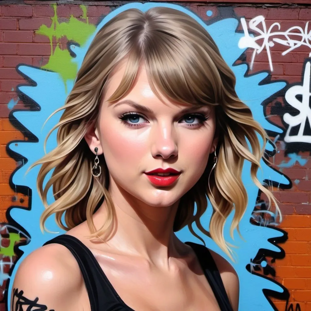 Prompt: Taylor swift done in a graffiti style