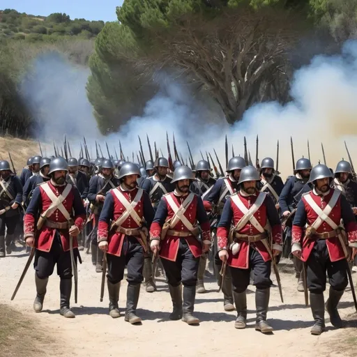 Prompt: RECREATE THE WAR OF SACAVEM IN PORTUGAL