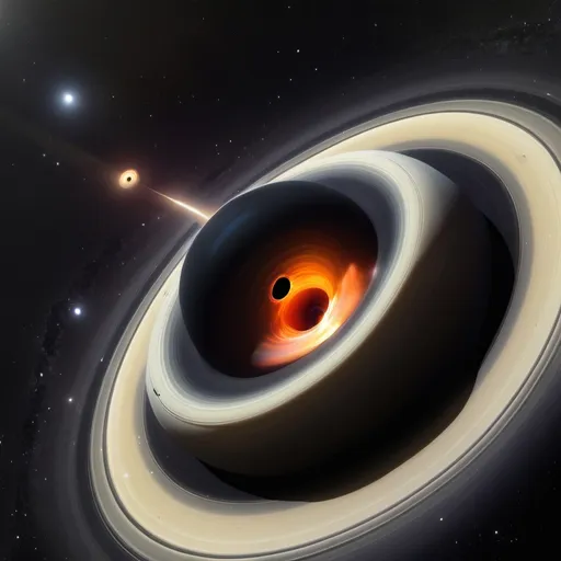 Prompt: saturn eating a black hole