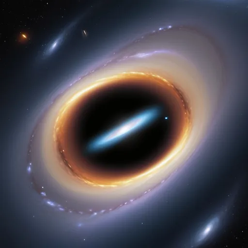 Prompt: galaxy fighting black hole