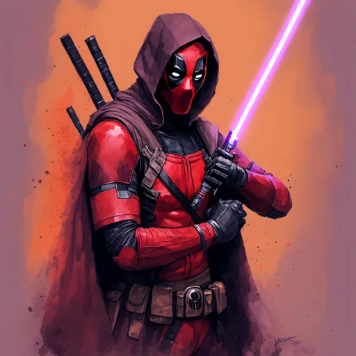 Prompt: <mymodel> portrait of a jedi deadpool