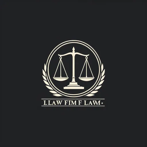 Prompt: black and white law firm logo no background
