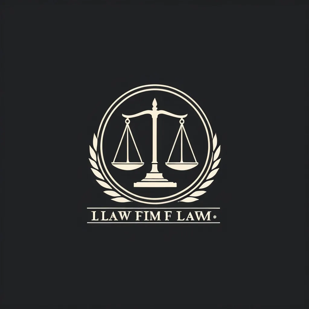 Prompt: black and white law firm logo no background
