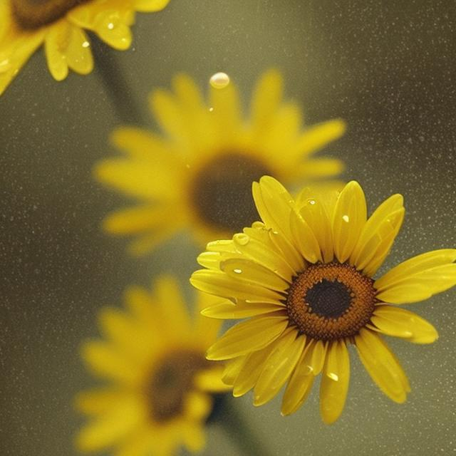 Prompt: Spring lifts up a yellow daisy to the rain.
My heart will make a lovely cup, it holds pain.
Flower and leaf color every drop they hold.
Change this lifeless wine of grief to living gold.