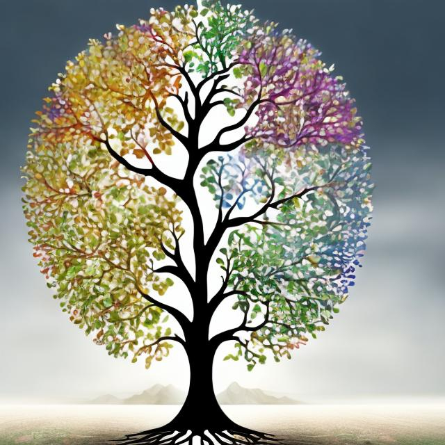 Prompt: A hyper-realistic tree of life seperated into all four seasons 