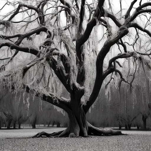 Prompt: Bound at every limb
A broken embrace upon a bleeding tree