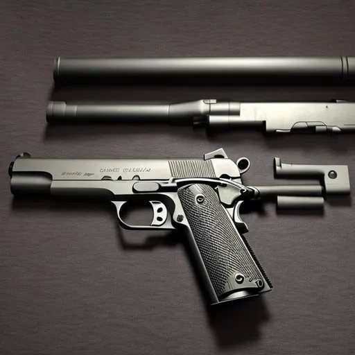 Prompt: High resolution, realistic 1911 gun