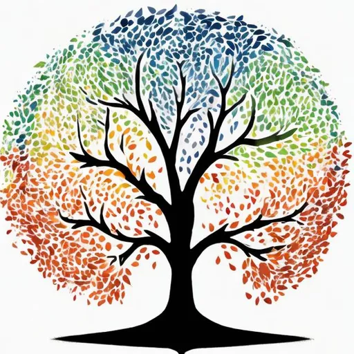 Prompt: A tree of life seperated into all four seasons 