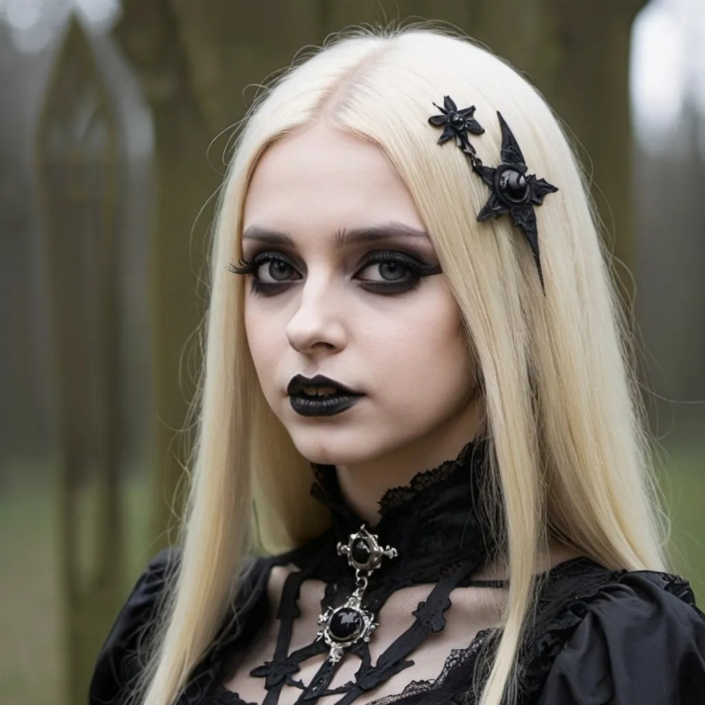 Prompt: gothic blonde girl