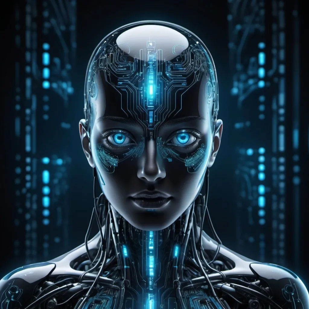 Prompt: superintelligent AI, General AI, Narrow AI, general look of all AI