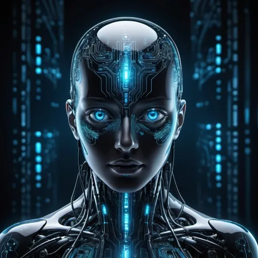 Prompt: superintelligent AI, General AI, Narrow AI, general look of all AI