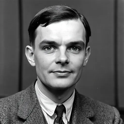 Prompt: Alan Turing and Test Turing's for ppt and John Mckarty artificial inttelegency