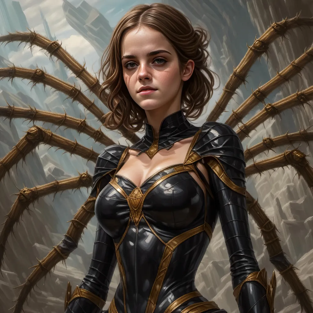 Prompt: <mymodel> spider queen, high res, epic, masterpiece, glamorous, oil painting