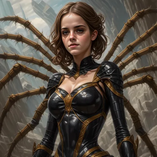 Prompt: <mymodel> spider queen, high res, epic, masterpiece, glamorous, oil painting