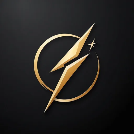 Prompt: Create a logo for a motivational profile called "Impacto Inspirador" (Inspirational Impact). The logo should feature an upward arrow or a lightning bolt, symbolizing energy and growth, with the main element in gold. Use a black background for an elegant and modern look, and add white accents for contrast. The arrow should be pointing upwards or the lightning bolt in a dynamic position, suggesting movement and progress. The logo should be dynamic and modern, with a touch of elegance and power. Consider adding a subtle glow to the gold element to highlight the radiant impact. The design should be recognizable in small sizes and impressive in larger sizes.