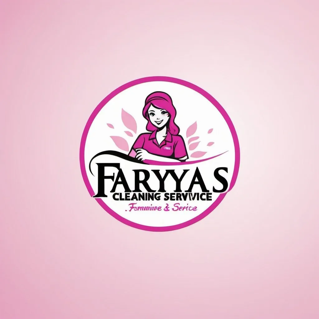 Prompt: create a logo for a cleaning service called Faryas Cleaning Service and make feminine