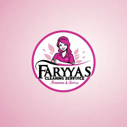 Prompt: create a logo for a cleaning service called Faryas Cleaning Service and make feminine