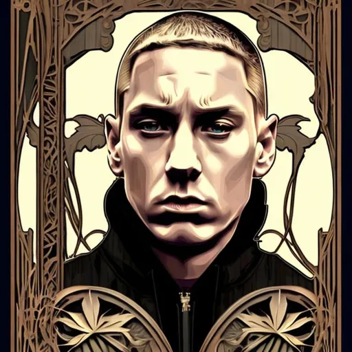 Prompt: eminem art nouveau style