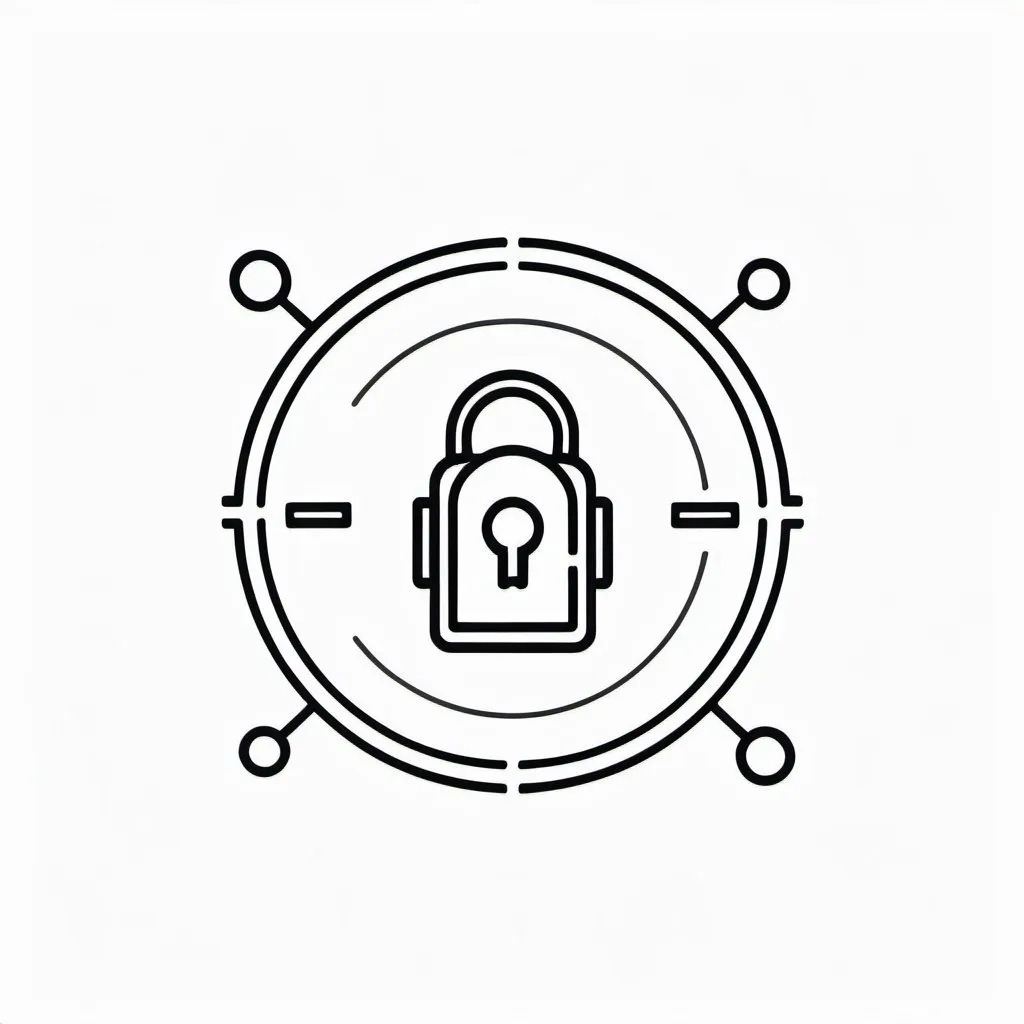 Prompt: Minimal flat vector icon depicting technological threats, B&W, flat minimal line design, high quality, SVG format, technological concept, minimalistic, white background, digital security, modern, sleek design, simple but impactful, clean lines, professional, minimalistic style