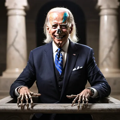 Prompt: Biden as the crypt keeper