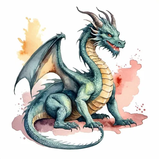 Prompt: dragon, watercolor style