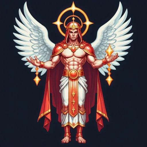 Prompt: Create a sprite of a divinity retro style
