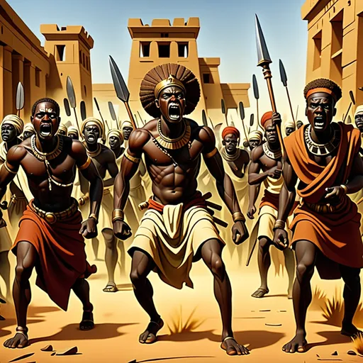 Prompt: African peoples rebelling in ancient times