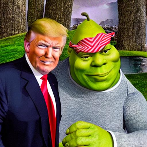 Donald trump with shrek | OpenArt