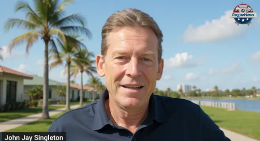 Prompt: Take YouTube screenshot of John Jay Singleton and turn it into an AI image of John Jay in the Florida sunshine.