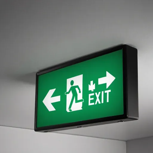 Prompt: Green exit sign theme 