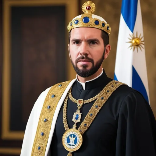 Prompt: President of El Salvador Nayib Bukele as Emperor Justinian