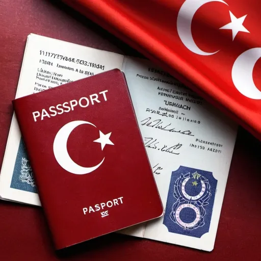 Prompt: Turkish flag and passport